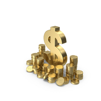 Gold Coins And Dollar Sign PNG & PSD Images