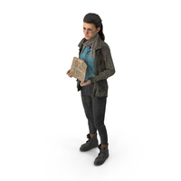 Homeless Woman with a Cardboard Sign PNG & PSD Images
