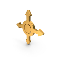 Four Way Direction Arrow Icon Gold PNG & PSD Images
