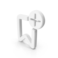 Add Bookmark White Symbol PNG & PSD Images