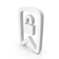 Locked Bookmark White Symbol PNG & PSD Images