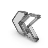Double Left Arrow Glass Symbol PNG & PSD Images