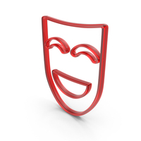 Out Line Smile Theatre Mask Icon Glass PNG & PSD Images