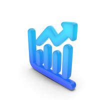 Growth Bar Chart Glowing Symbol PNG & PSD Images