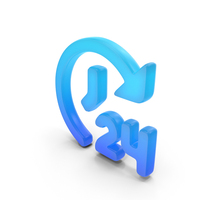 24 Hours Time Glowing Symbol PNG & PSD Images