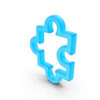 Puzzle Piece Glowing Symbol PNG & PSD Images