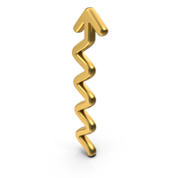 Arrow Going Up Gold Symbol PNG & PSD Images