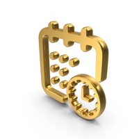Calendar Clock Gold Symbol PNG & PSD Images