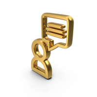 Chat Dialogue Gold Symbol PNG & PSD Images