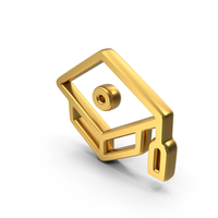 Graduation Cap Gold Symbol PNG & PSD Images