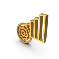 Realization Gear Graph Gold Symbol PNG & PSD Images
