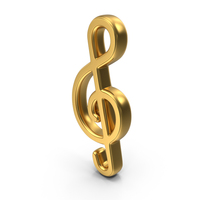 Treble Clef Gold Symbol PNG & PSD Images
