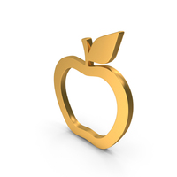 Apple Shape Icon Gold PNG & PSD Images