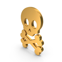 Death Skull And Bones Icon Gold PNG & PSD Images