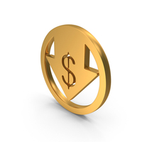 US Dollar Down Rate Weakened Icon Gold PNG & PSD Images