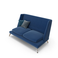 Blue High Back Sofa PNG & PSD Images