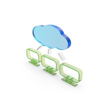 Three Network Cloud Computer Share Link Web PNG & PSD Images