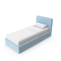 Blue Modern Single Bed PNG & PSD Images