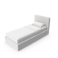White Modern Single Bed PNG & PSD Images