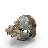 Helmet with Night Vision Goggles Grey Camo Fur PNG & PSD Images