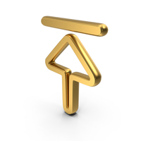 Arrow Up Top Gold Symbol PNG & PSD Images