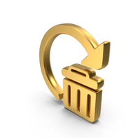 Trash Bin Recovery Gold Symbol PNG & PSD Images