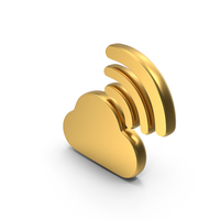 Wifi Cloud Gold Symbol PNG & PSD Images