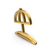 Beach Umbrella Gold Symbol PNG & PSD Images