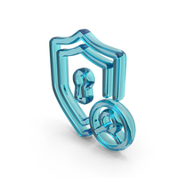 User Shield With Keyhole Glass Symbol PNG & PSD Images