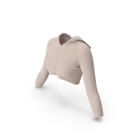 Beige Woman Crop Top Hoodie PNG & PSD Images