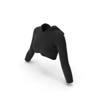 Black Woman Crop Top Hoodie PNG & PSD Images