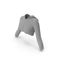 Grey Woman Crop Top Hoodie PNG & PSD Images