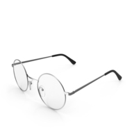 Vintage Round Glasses Silver PNG & PSD Images