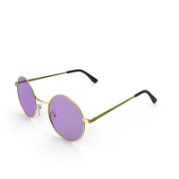 Purple Round Glasses Gold PNG & PSD Images
