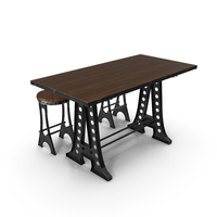 A Frame Dining Table and Stools PNG & PSD Images