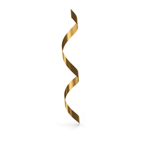 Gold Curly Ribbon PNG & PSD Images