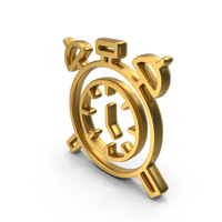 Alarm Clock Gold Symbol PNG & PSD Images