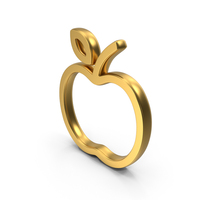 Apple Gold Symbol PNG & PSD Images