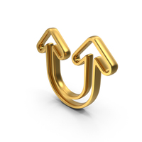 U shaped Arrow Gold Symbol PNG & PSD Images