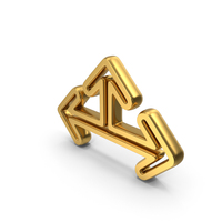Way Arrow Gold Symbol PNG & PSD Images