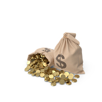 Money Bags With Gold Coins PNG & PSD Images