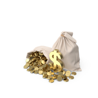 Money Bags With Gold Coins PNG & PSD Images