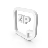 Zip File White Symbol PNG & PSD Images