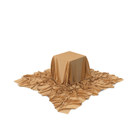 Pedestal Covered With Big Gold Tablecloth PNG & PSD Images