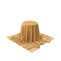 Circle Pedestal Covered With Gold Silk PNG & PSD Images