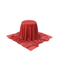 Circle Pedestal Covered With Red Silk PNG & PSD Images