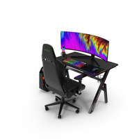 Modern Gamer Table With Computer PNG & PSD Images