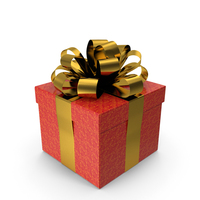 Wrapped Gift Box With Decorative Ribbon PNG & PSD Images
