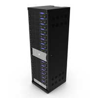 Server Rack Cabinet Filled with Server Units PNG & PSD Images