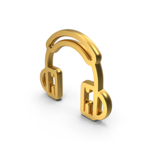 Headphones Gold Symbol PNG & PSD Images